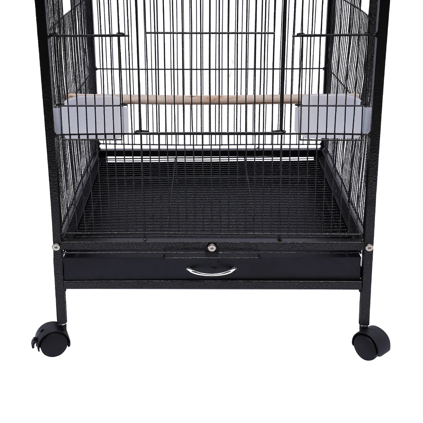 40-Inch Bird Cage with Open-Top and Rolling Stand,