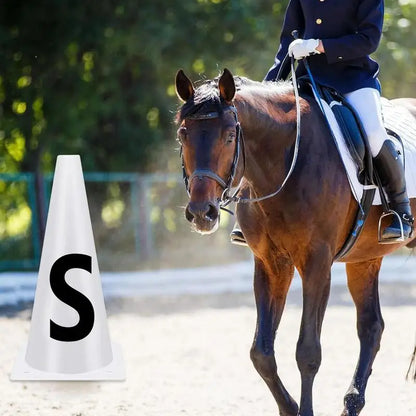 Horse Training Equipment , Portable White Dressage Letter Cone Set, Horse Training Equipment, Stackable Sports Training Cone