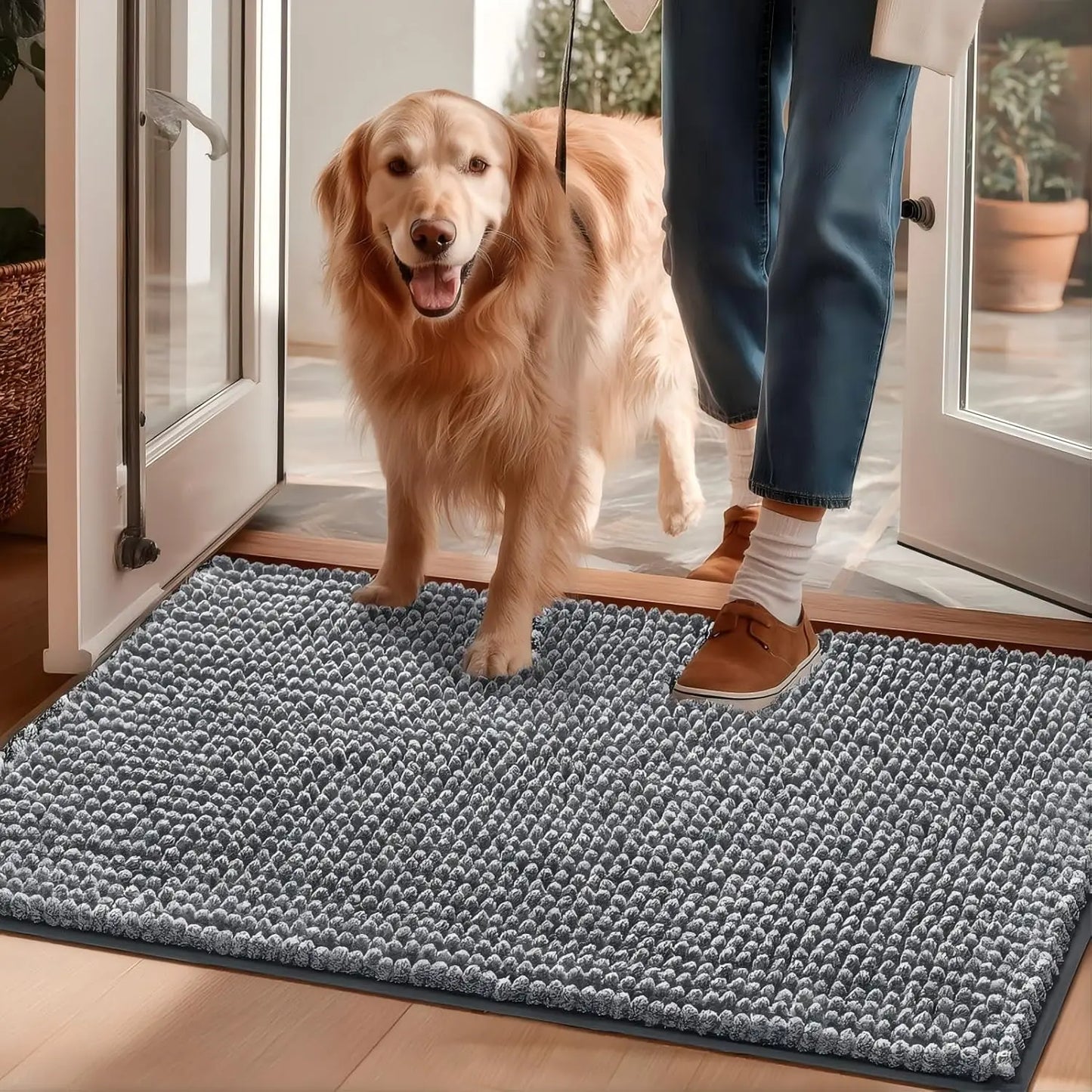Super Absorbent Dog Door Mat for Muddy Paws