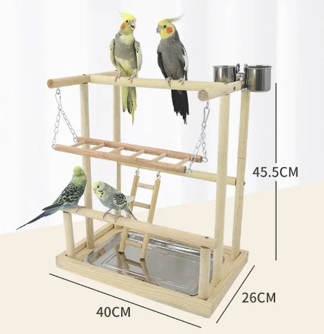 Pepper wood parrot platform, parrot climbing net, climbing training station, climbing ladder, swing bird, toy suspension bridge