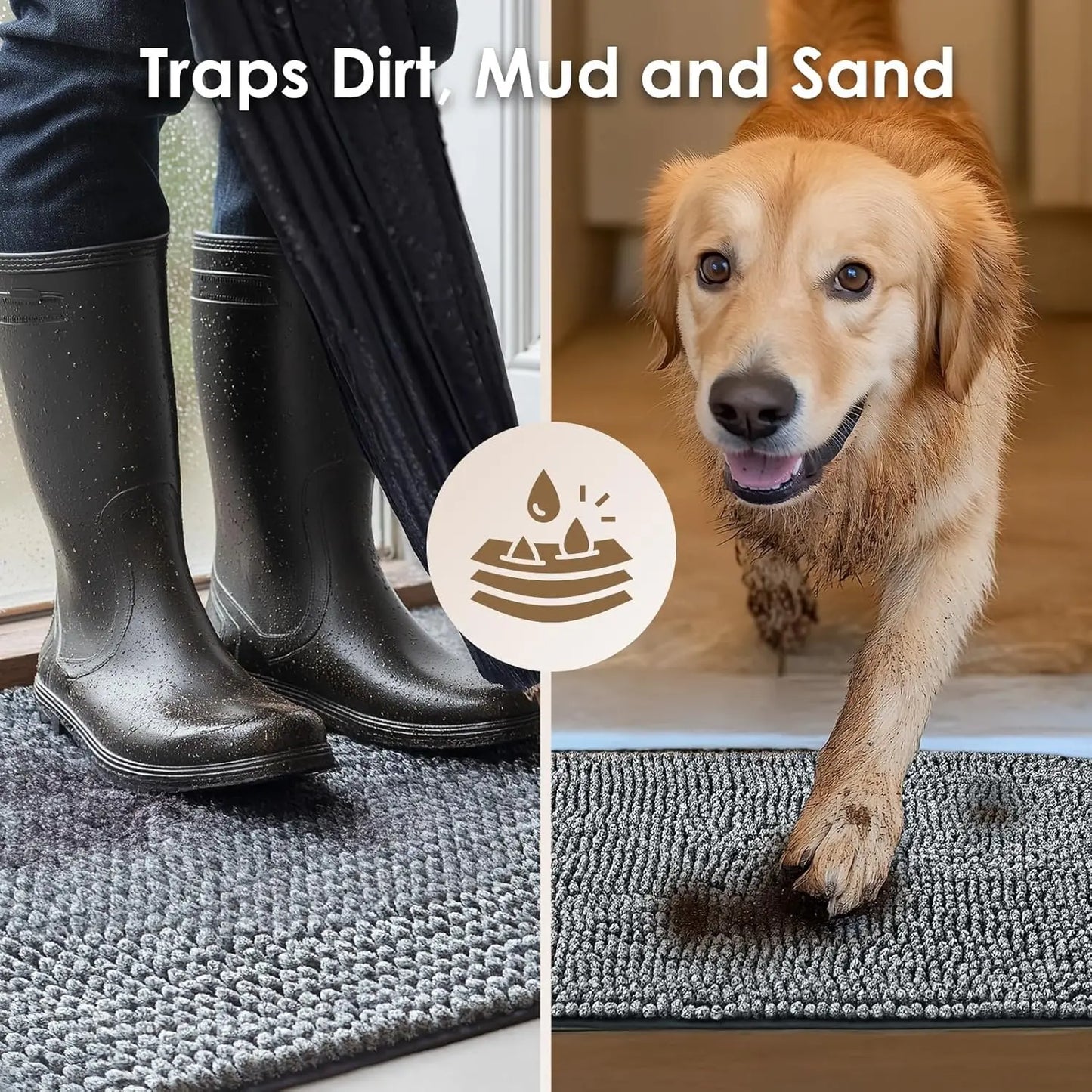 Super Absorbent Dog Door Mat for Muddy Paws