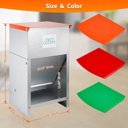 Automatic Gravity Pet Feeder for Dogs, 25lb Capacity, Indoor Outdoor Use, Rust-Resistant Metal
