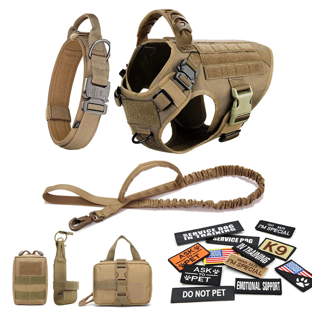 Large Dog Harness Training Vests and Tactic Collar Leash