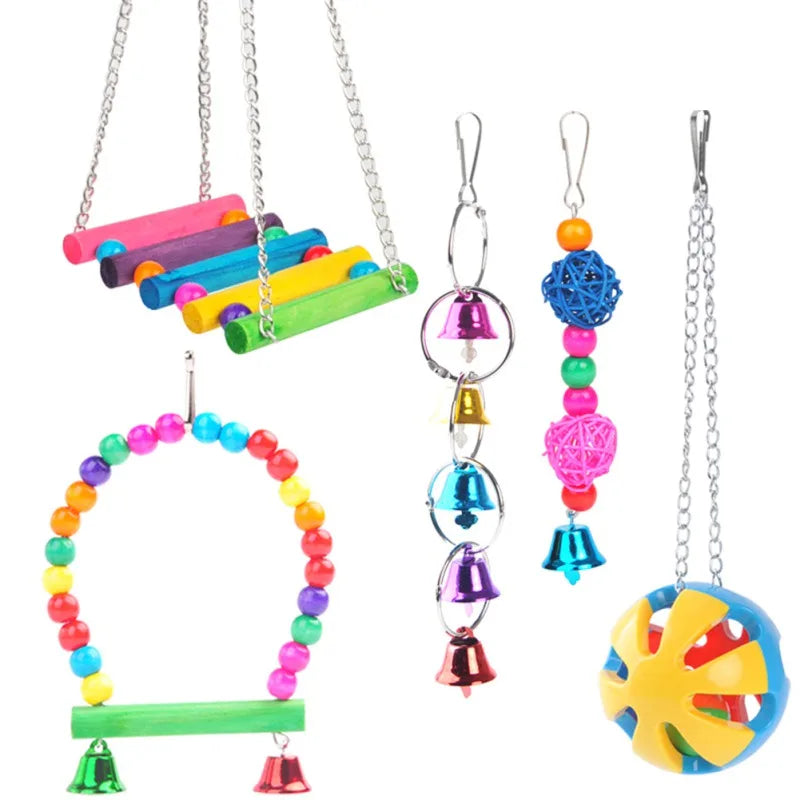 Bird Parrot Toy, Chewing Bite Cage, Hanging Accessories, Swing