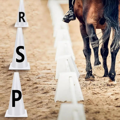 Horse Training Equipment , Portable White Dressage Letter Cone Set, Horse Training Equipment, Stackable Sports Training Cone
