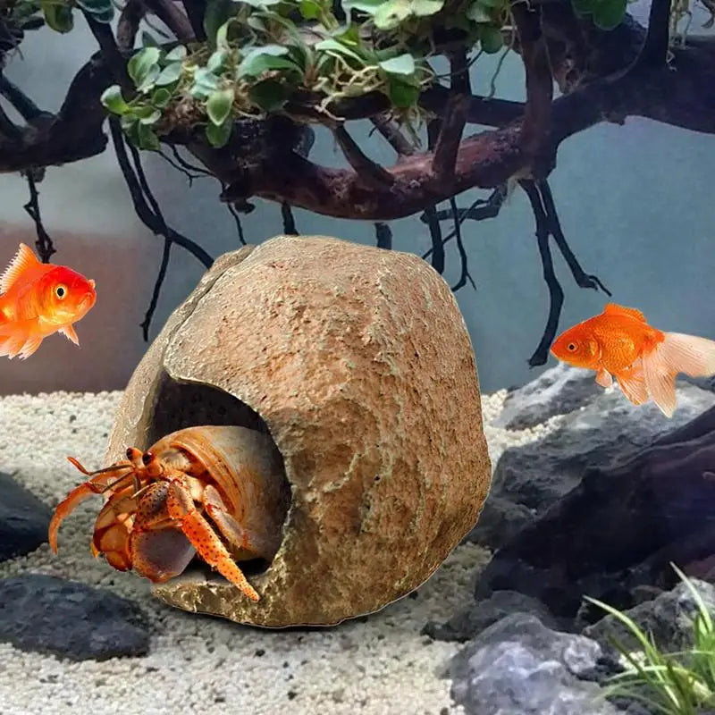 Magnetic Reptile Cave Simulated Rock, Shelter House Aquarium, Fish, Shrimp, Reptile , Magnetic Resin Hide Caves
