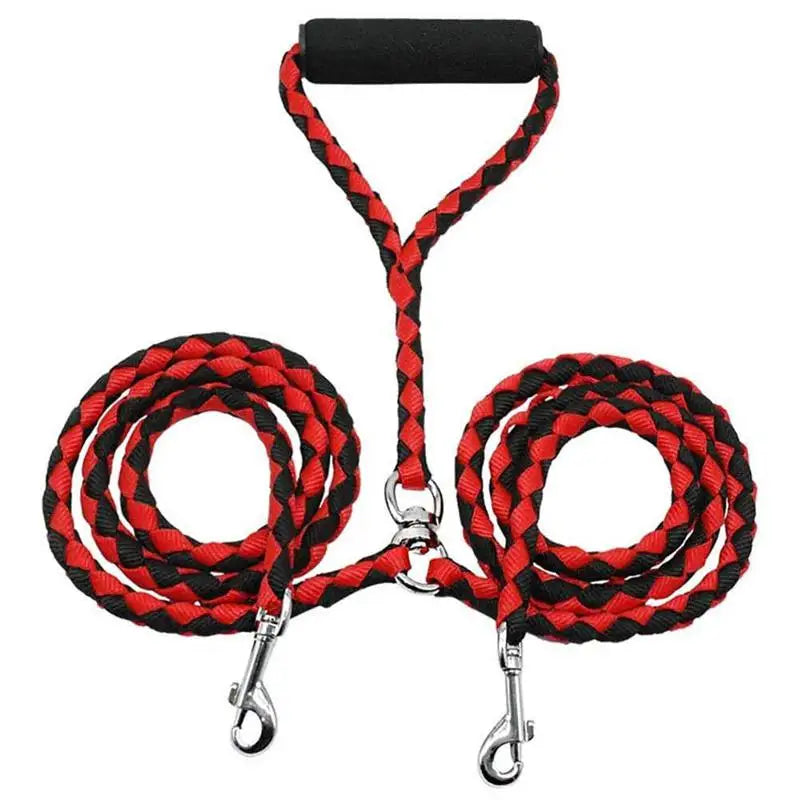 Pet Double Leash, 2 Way Couplers Dog Leash Rope Elastic Extended  Leash, Belt Outdoor Training for Two Double Dogs Leashes