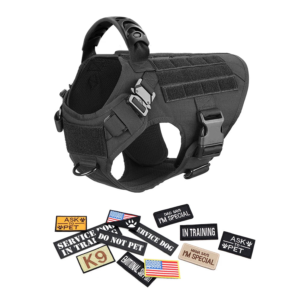 Large Dog Harness Training Vests and Tactic Collar Leash