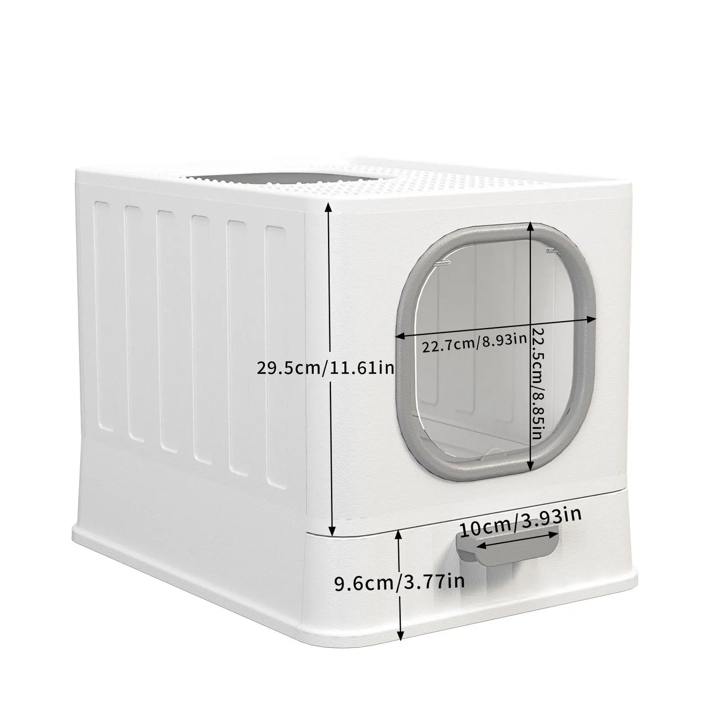 Cat Litter Box with Lid, Enclosed Cat Potty, Top Entry Anti-Splashing,  Easy to Clean with Cat Litter Scoop