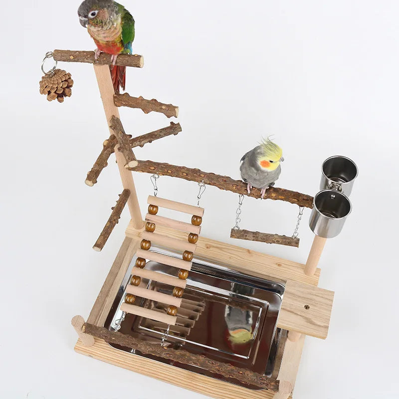 Pepper wood parrot platform, parrot climbing net, climbing training station, climbing ladder, swing bird, toy suspension bridge
