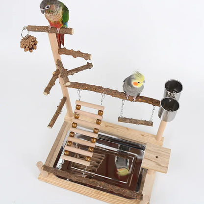 Pepper wood parrot platform, parrot climbing net, climbing training station, climbing ladder, swing bird, toy suspension bridge