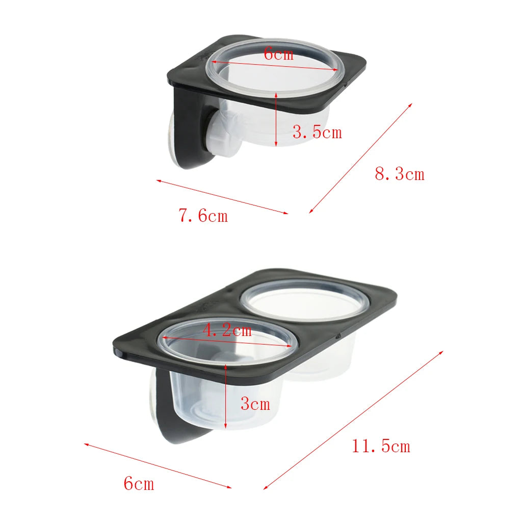 Reptiles & Amphibians, Lizard, Gecko, Suction Cup, Feed Bowls, Food Container with Bowl for Reptile Food and Water Feeding