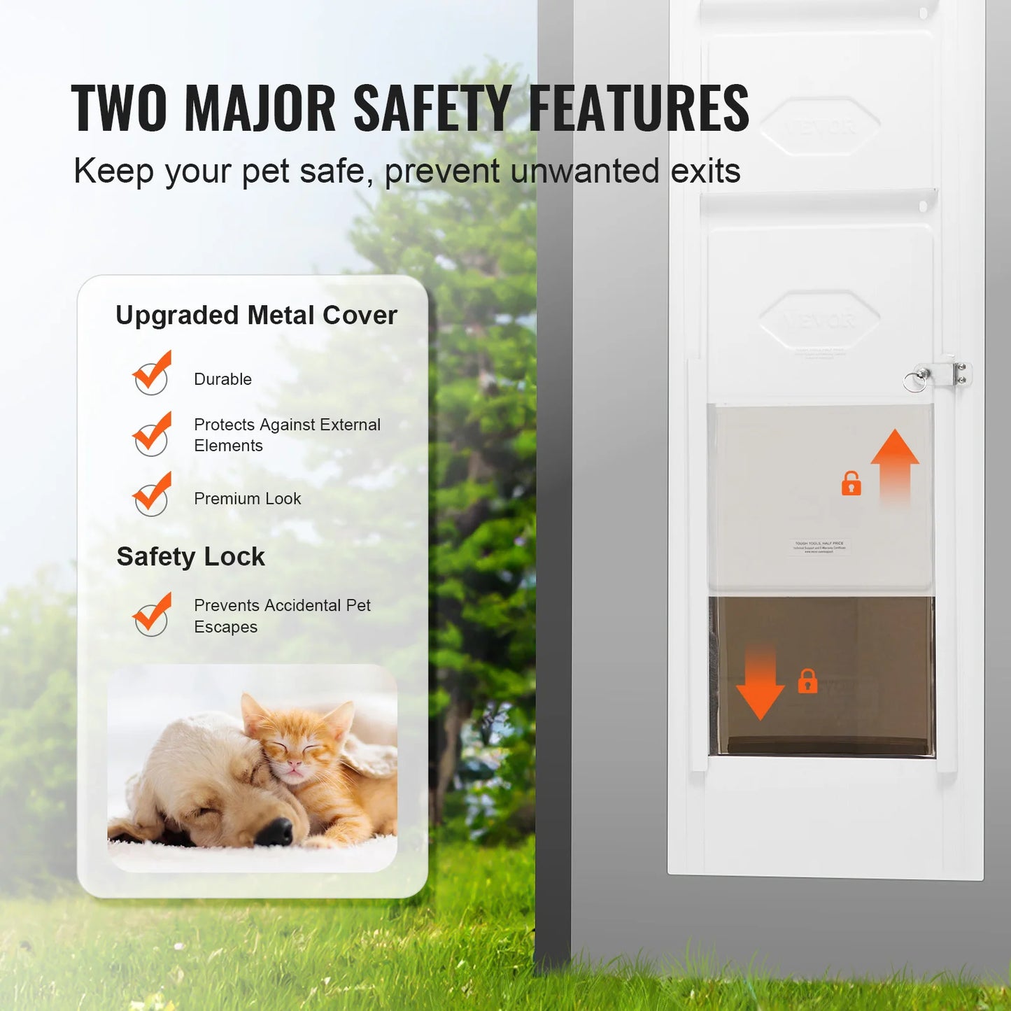 Dog Sliding Glass Door, Adjustable Height, Aluminum Frame, ,Tempered Glass Door