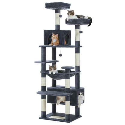 Large Cat Tree and Tower for Indoor Cats With Sisal-Covered Scratching Posts, Spacious Hammock, Padded Perches and Condos Cat Toys