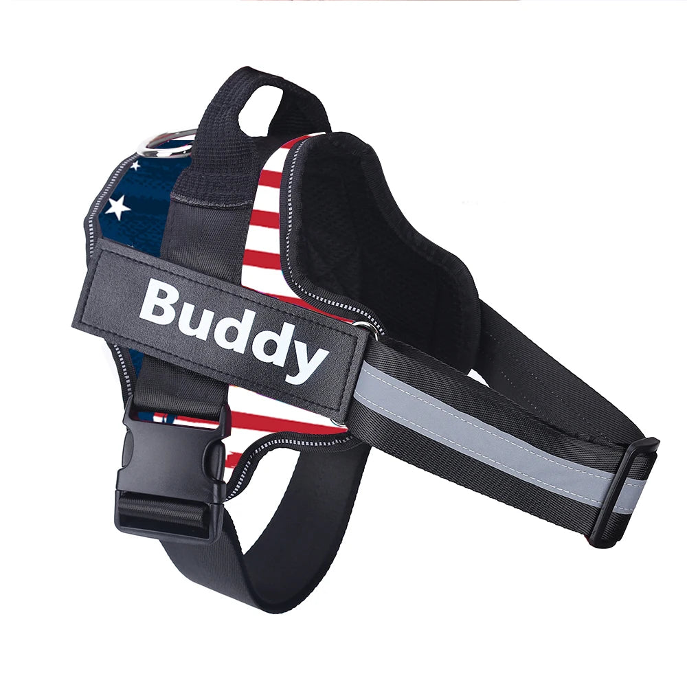 Personalized Dog Harness, NO PULL, Reflective, Breathable, Outdoor Walk Training Accessories