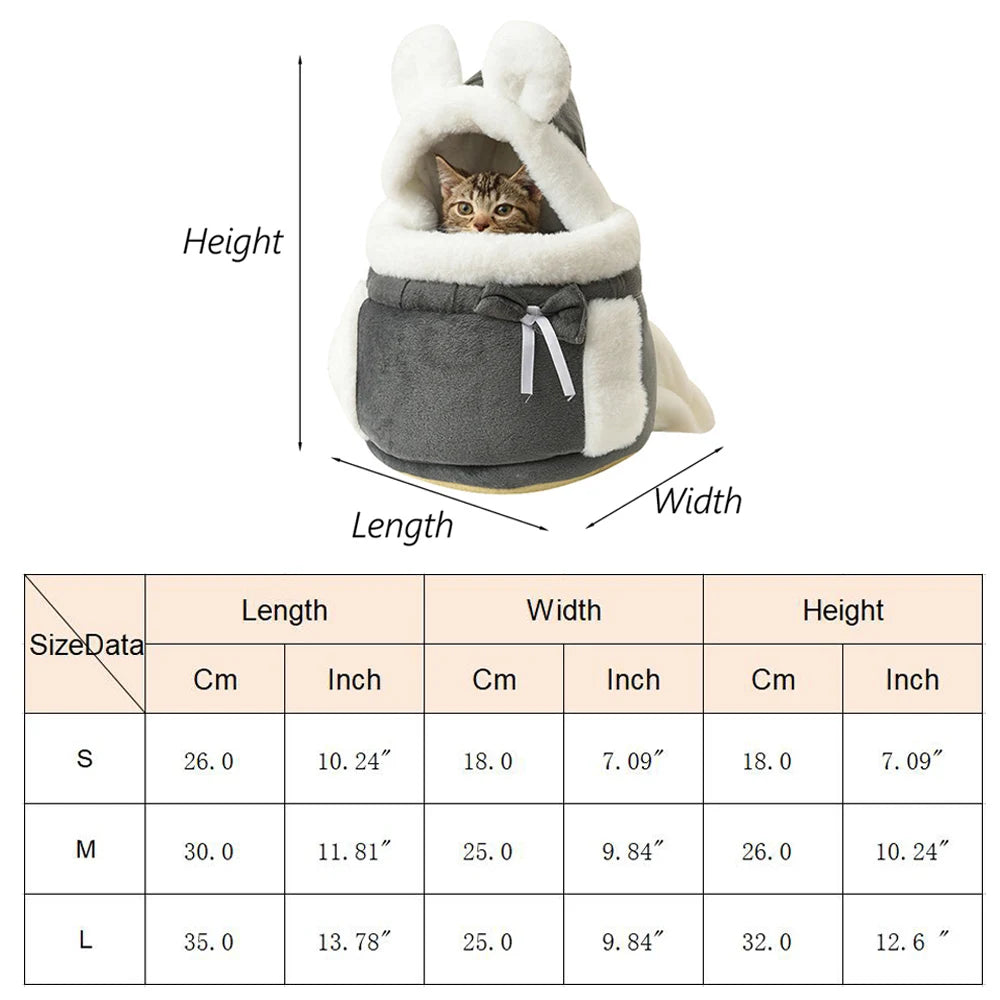 Outdoor Travel Chihuahua Carrier Backpack, Winter Warm Pet Carrying Bags for Small Dogs