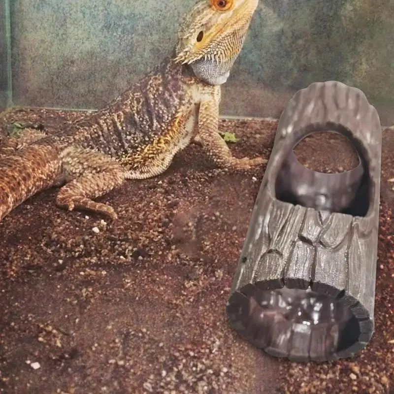 Reptile Hiding Cave, Reptile Basking, Hide Habita,t Decoration Ornament,  Terrarium Fish Tank Decor With Suction Cup