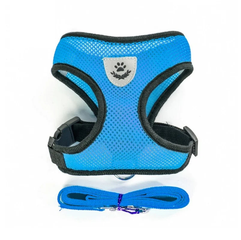 Cat and Dog Harness with Lead Leash, Adjustable Vest,  Polyester Mesh Breathable Harnesses, Reflective sti for Small Dogs and Cats