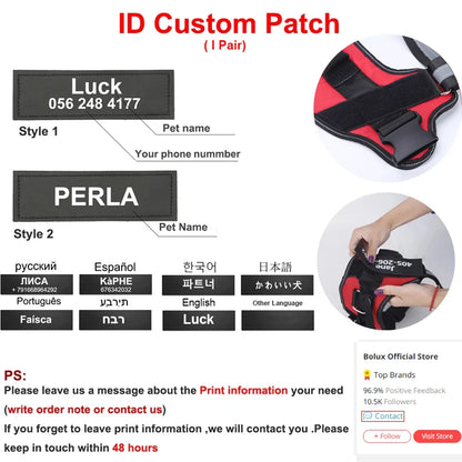 Personalized Dog Harness, NO PULL, Reflective, Breathable, Outdoor Walk Training Accessories