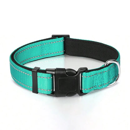 Reflective Dog Collar Soft Padded Breathable Safety Stripes Adjustable Cute Puppy Pet Necklace for Small Medium Large Dog