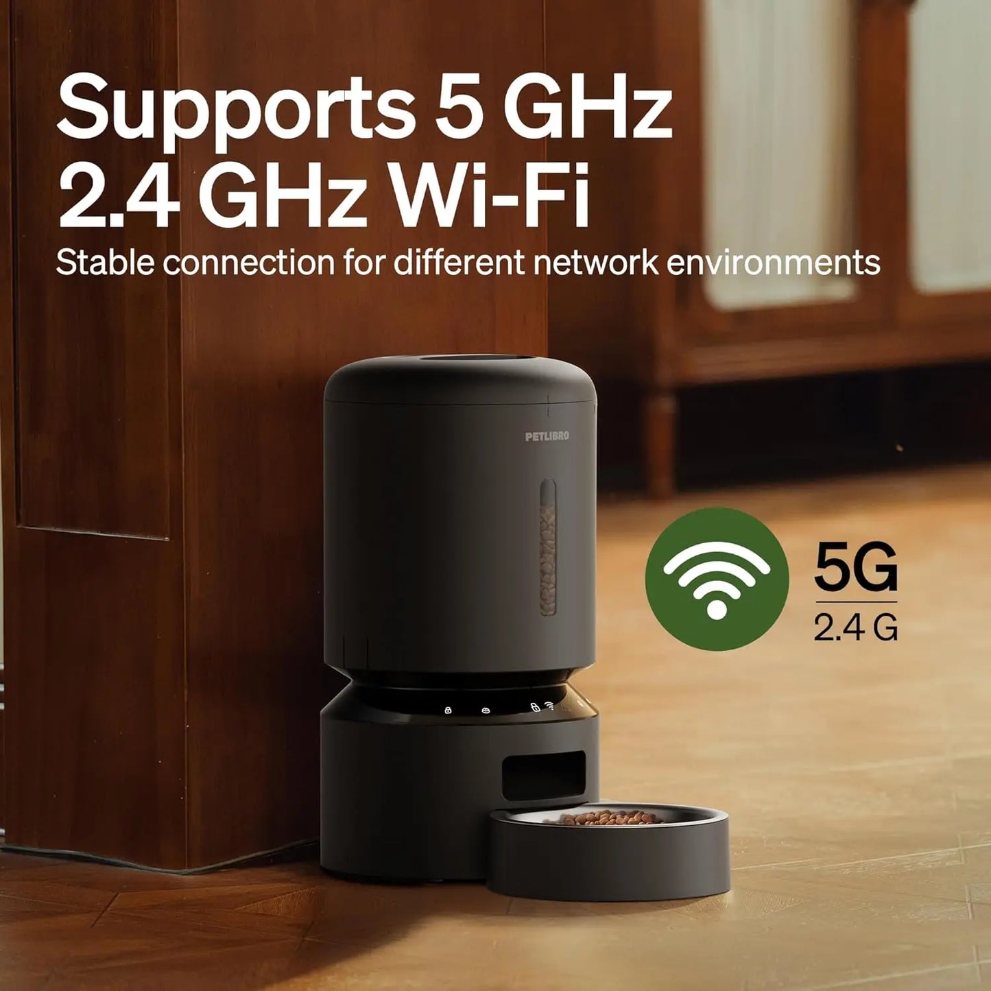 Smart Automatic Pet Feeder with App Control, Voice Assistant Compatibility, and Backup Power for Cats and Dogs