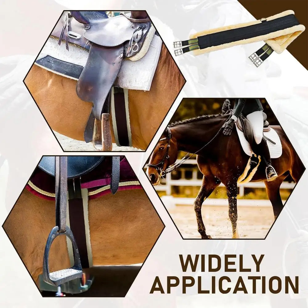 Horses Fleece Girth, Elastic, Stainless Steel, Heavy Duty Breathable Saddle