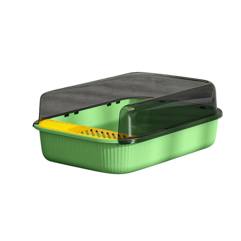 Semi-Enclosed Litter Box, Splashproof  with Enclosed Sandbox
