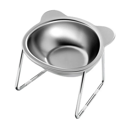 Stainless Steel Raised Cat Bowl with 15° Elevated Shatterproof for Cats and Puppies
