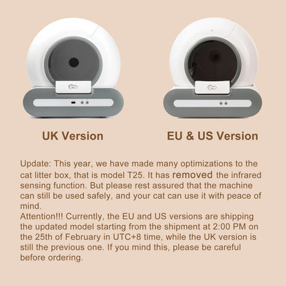 Self-Cleaning Cat Litter Box. ONLY Supports 2.4G WiFi w/Litter Mat&Trash Bags, Fit for Tofu & Mixed Litter