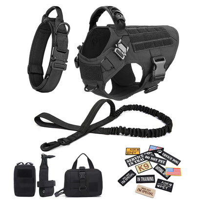 Large Dog Harness Training Vests and Tactic Collar Leash