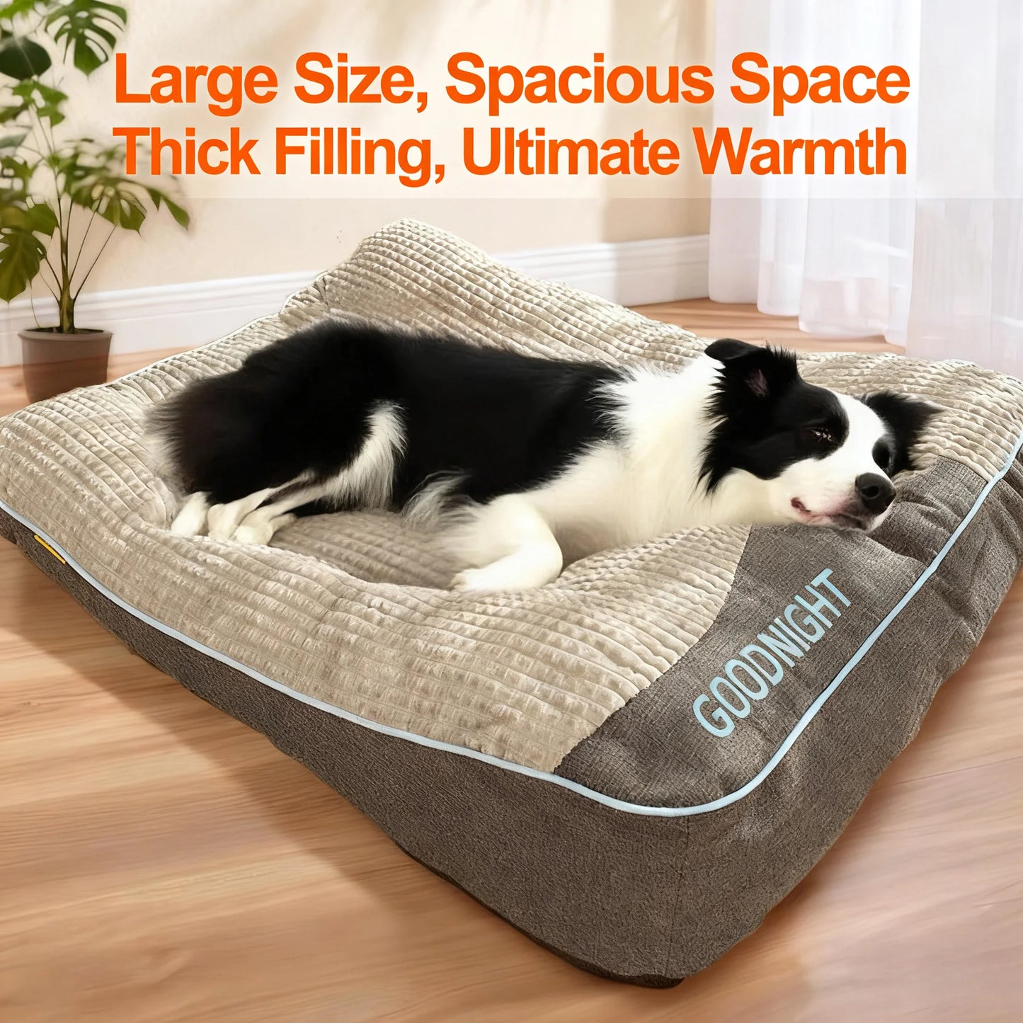 Extra Thickened Large Dog Bed, 47inch for Large Dogs, Orthopedic Dog Mat for Large Senior Dogs,