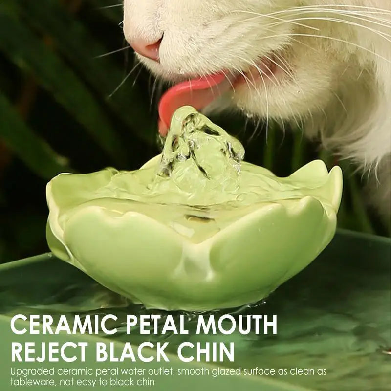 Cat Water Fountain Ceramic Pet Drinking Dispenser, Ultra Quiet Water Feeding Supplies for Cats and Dogs, Silent Pet Dispenser