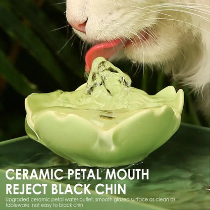 Cat Water Fountain Ceramic Pet Drinking Dispenser, Ultra Quiet Water Feeding Supplies for Cats and Dogs, Silent Pet Dispenser