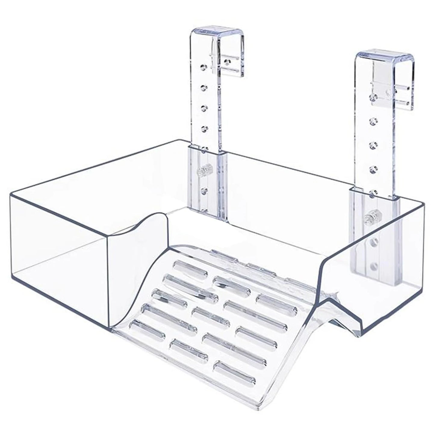 Floating Turtle Basking Platform, Transparent Perforated Climbing Platform with Wide Hook for Aquatic Turtles