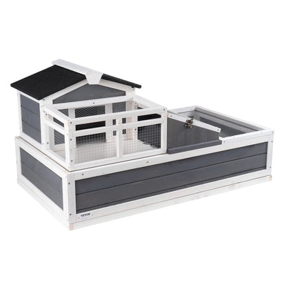 Tortoise Habitat, Wooden House with Adjustable Lamp Holder, Reptile Enclosure, Small Animal Cage for Gecko Lizard