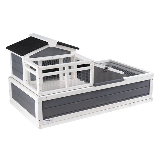 Tortoise Habitat, Wooden House with Adjustable Lamp Holder, Reptile Enclosure, Small Animal Cage for Gecko Lizard