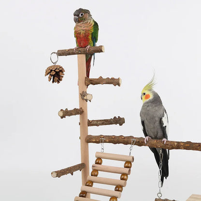 Pepper wood parrot platform, parrot climbing net, climbing training station, climbing ladder, swing bird, toy suspension bridge