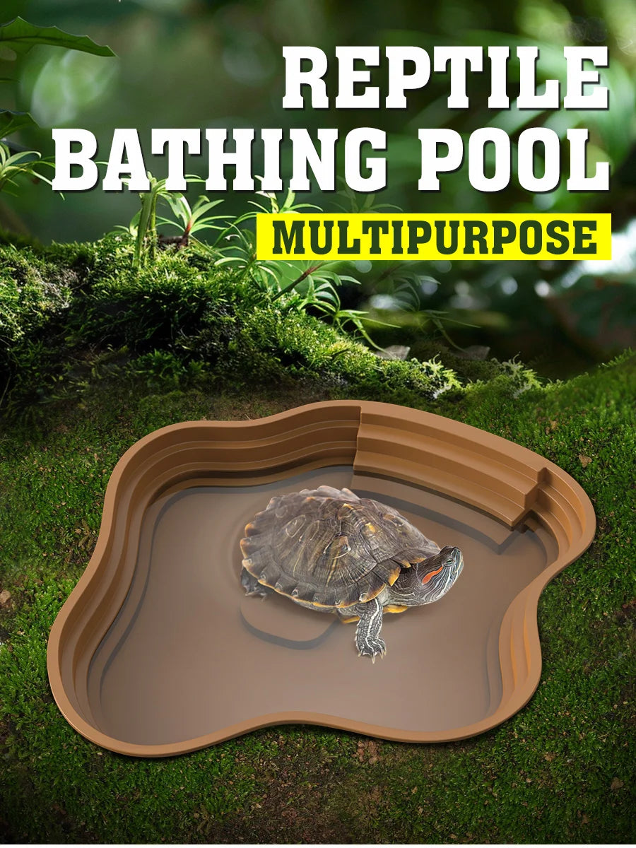 Turtle bathing basin, frog bathing basin, can also be used as food bowl and water basin, suitable for reptiles and amphibians