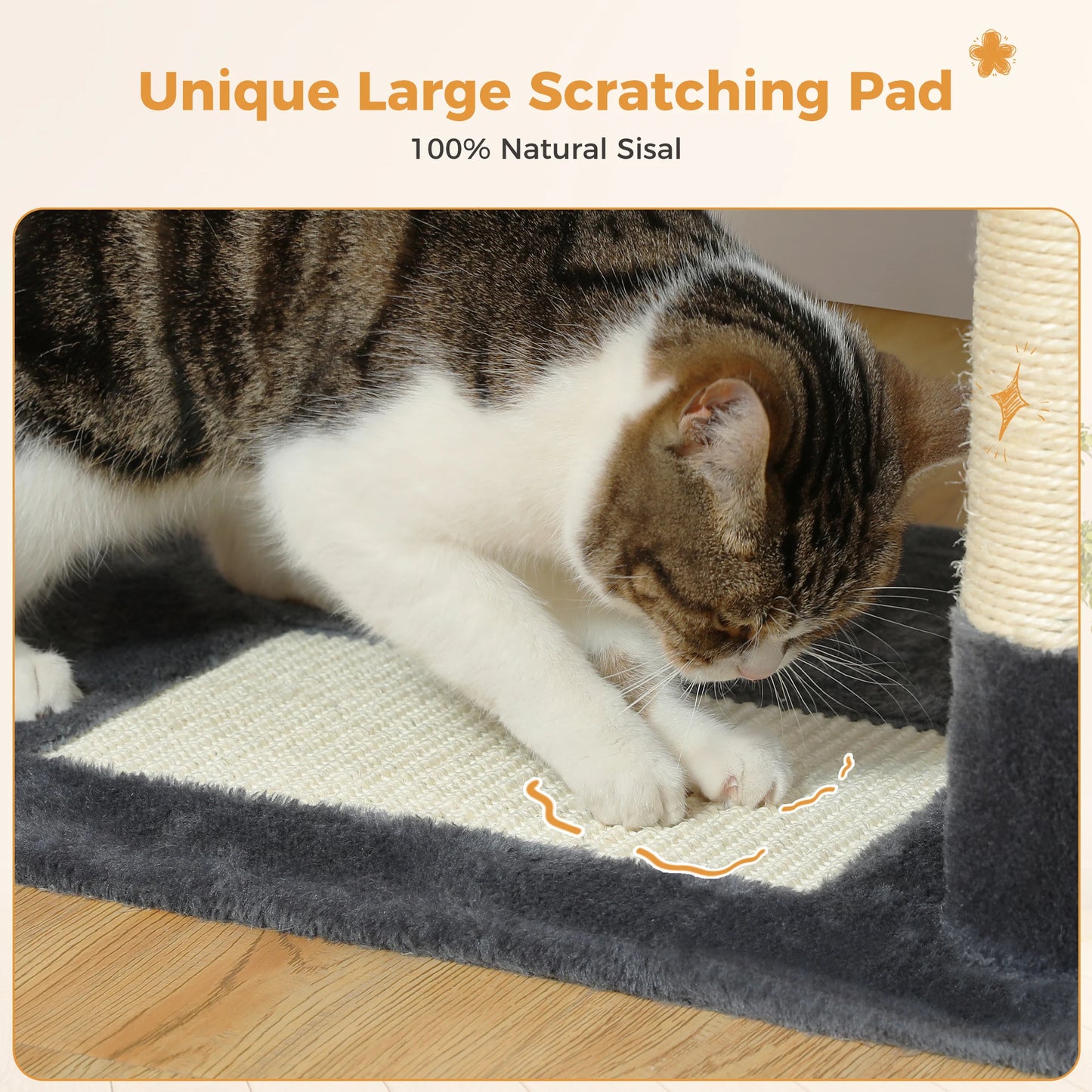 Large Cat Tree and Tower for Indoor Cats With Sisal-Covered Scratching Posts, Spacious Hammock, Padded Perches and Condos Cat Toys