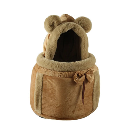 Outdoor Travel Chihuahua Carrier Backpack, Winter Warm Pet Carrying Bags for Small Dogs