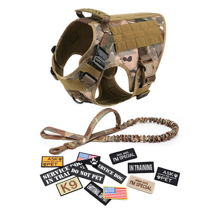 Large Dog Harness Training Vests and Tactic Collar Leash