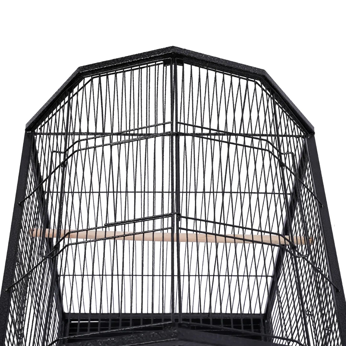 40-Inch Bird Cage with Open-Top and Rolling Stand,