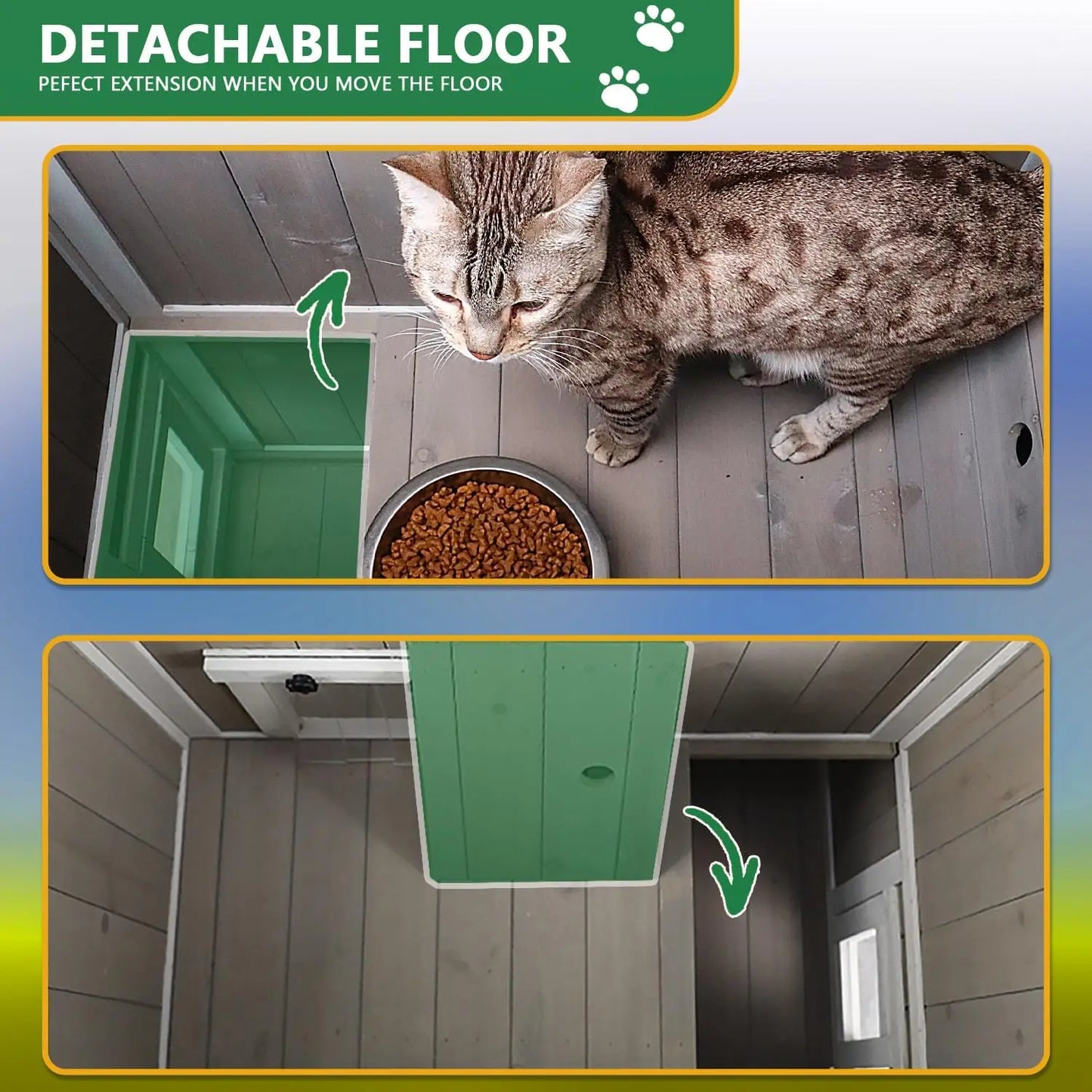Two Story Outdoor Weatherproof Wooden Cat House