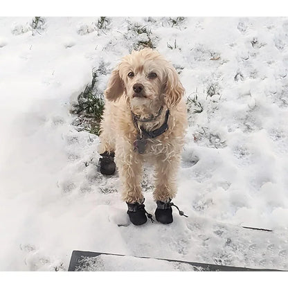 4Pcs Dog Boots, Waterproof, Non-slip, Reflective Strip , Adjustable Drawstring, Soft Breathable Shoes for Small and Medium Dogs