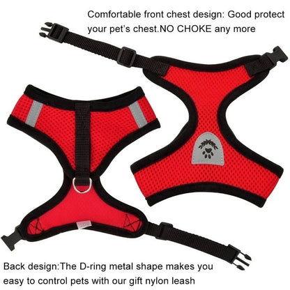 Cat and Dog Harness with Lead Leash, Adjustable Vest,  Polyester Mesh Breathable Harnesses, Reflective sti for Small Dogs and Cats