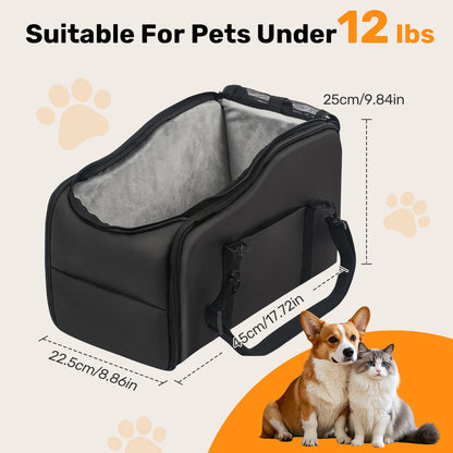 Removable and Washable Car Comfortable Pet Seat for Small Dogs and Cats - Portable Center Console Travel Bed