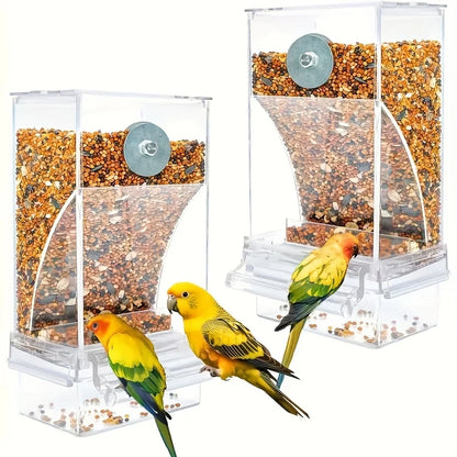 Transparent Automatic Bird Feeder, Anti Splash, Outside Parrot Feeder