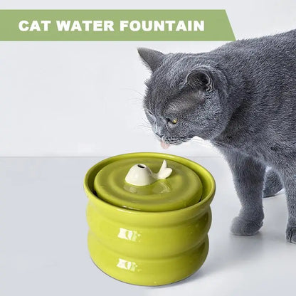 Cat Water Fountain 800ml Ceramic Automatic Low Noise Pet Drinker with Filter Small Dogs Water Dispenser Auto Drinking