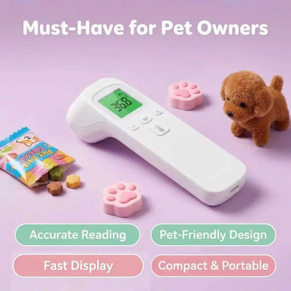 2-in-1 Cat Dog Accuracy Thermometer Portable Display Reading Pet Physical Temperature Storage Fever Color Alarm One Click Boot