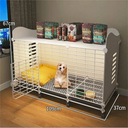 Dog Kennel with Wheels & Tray,